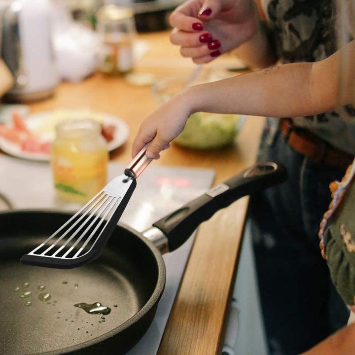 Slotted Spatula Turner in use