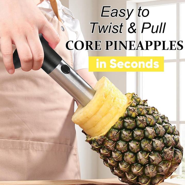 Stainless Pineapple Corer in use