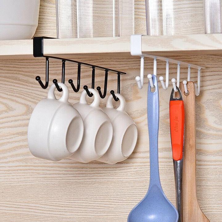 Under-Shelf Hook Rack in use
